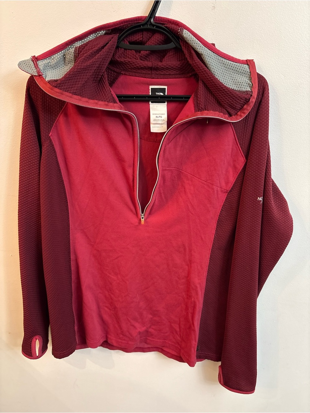 The North Face Women's Wine and Burgundy Half-Zip Pullover xlarge - Picture 7 of 9